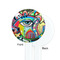 Abstract Eye Painting White Plastic 7" Stir Stick - Single Sided - Round - Front & Back