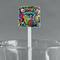 Abstract Eye Painting White Plastic Stir Stick - Square - Main