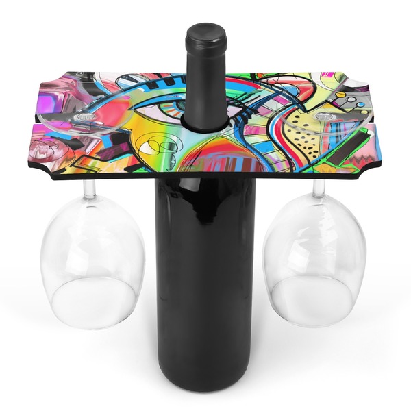 Custom Abstract Eye Painting Wine Bottle & Glass Holder