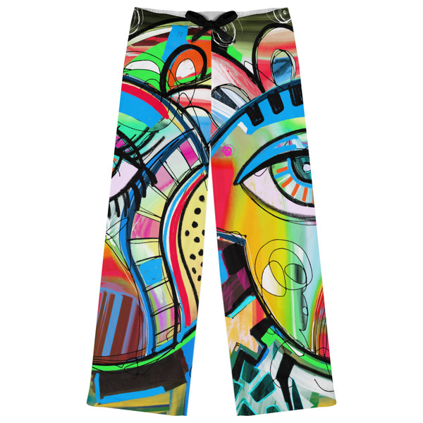 Custom Abstract Eye Painting Womens Pajama Pants - XL