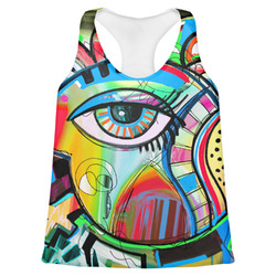 Abstract Eye Painting Womens Racerback Tank Top - Small