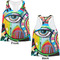 Abstract Eye Painting Womens Racerback Tank Tops - Medium - Front and Back
