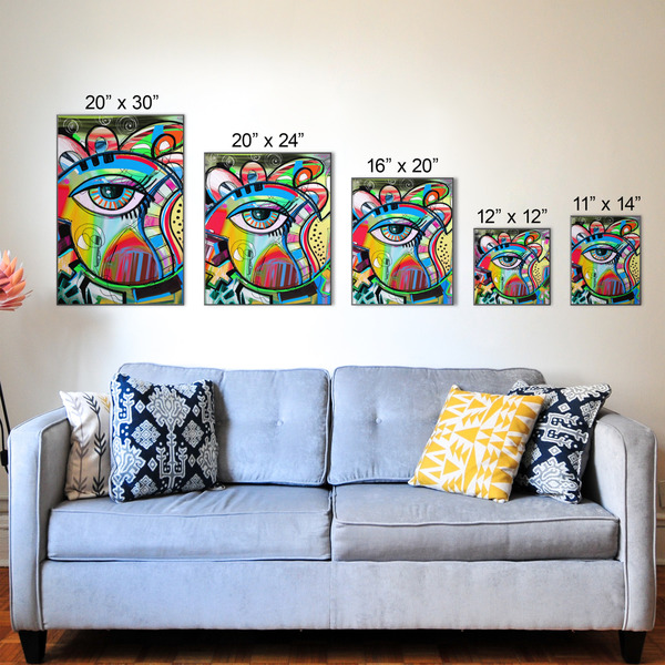 Abstract Eye Painting Wood Prints - Size Comparison