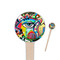 Abstract Eye Painting 4" Round Wooden Food Picks - Single Sided