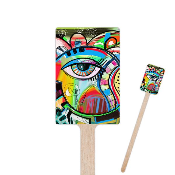 Custom Abstract Eye Painting 6.25" Rectangle Wooden Stir Sticks - Double Sided