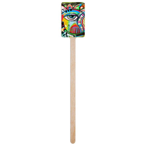 Abstract Eye Painting Wooden 6.25" Stir Stick - Rectangular - Single Stick