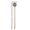 Abstract Eye Painting Wooden 6" Stir Stick - Round - Dimensions