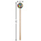 Abstract Eye Painting Wooden 7.5" Stir Stick - Round - Dimensions