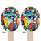 Abstract Eye Painting Wooden Food Pick - Oval - Double Sided - Front & Back