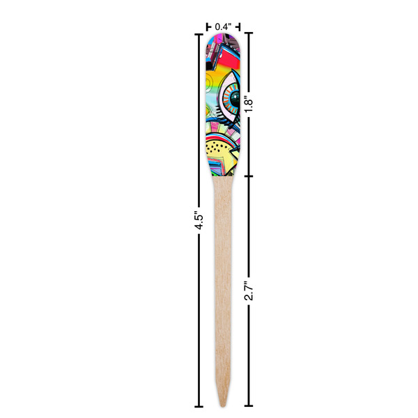 Abstract Eye Painting Wooden Food Pick - Paddle - Dimensions
