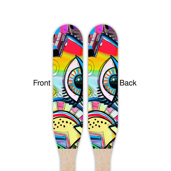 Abstract Eye Painting Wooden Food Pick - Paddle - Double Sided - Front & Back