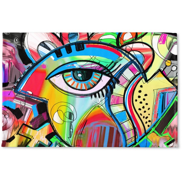 Custom Abstract Eye Painting Woven Mat