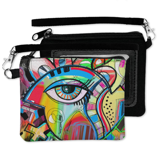 Abstract Eye Painting Wristlet ID Cases - MAIN