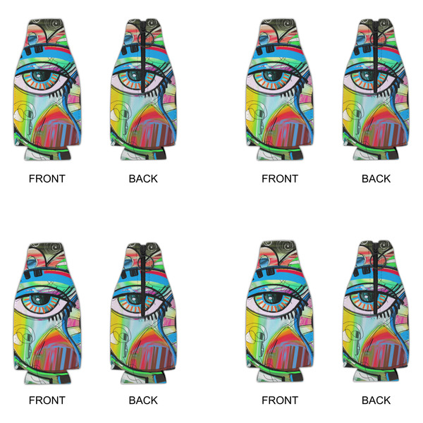 Abstract Eye Painting Zipper Bottle Cooler - Set of 4 - APPROVAL