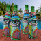 Abstract Eye Painting Zipper Bottle Cooler - Set of 4 - LIFESTYLE