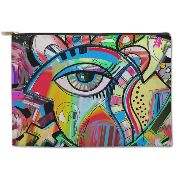 Custom Abstract Eye Painting Zipper Pouch - Large - 12.5"x8.5"