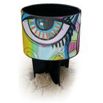 Abstract Eye Painting Black Beach Spiker Drink Holder