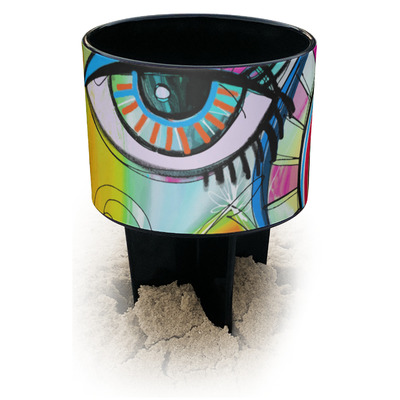 Abstract Eye Painting Black Beach Spiker Drink Holder