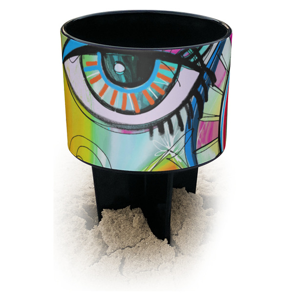 Custom Abstract Eye Painting Black Beach Spiker Drink Holder