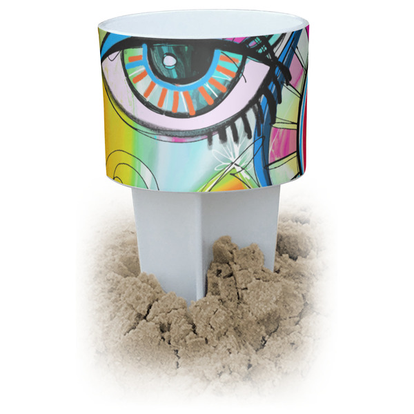 Custom Abstract Eye Painting White Beach Spiker Drink Holder