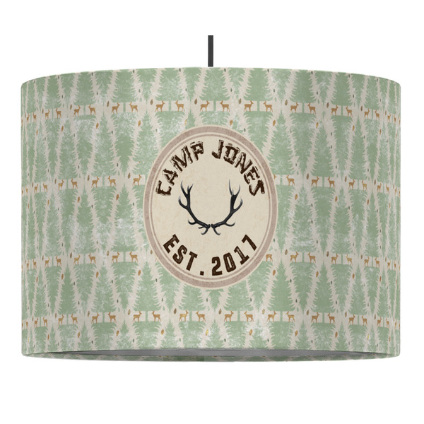 Custom Deer 16" Drum Pendant Lamp - Fabric (Personalized)