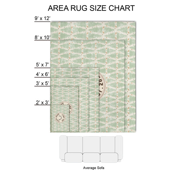 Deer 2'x3' Indoor Area Rugs - Size Chart