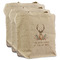 Deer 3 Reusable Cotton Grocery Bags - Front View