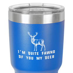 Deer 30 oz Stainless Steel Tumbler - Royal Blue - Single-Sided (Personalized)