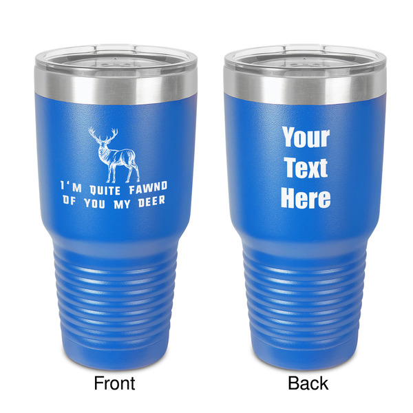 Custom Deer 30 oz Stainless Steel Tumbler - Royal Blue - Double-Sided (Personalized)