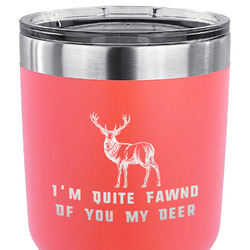 Deer 30 oz Stainless Steel Tumbler - Coral - Single Sided (Personalized)