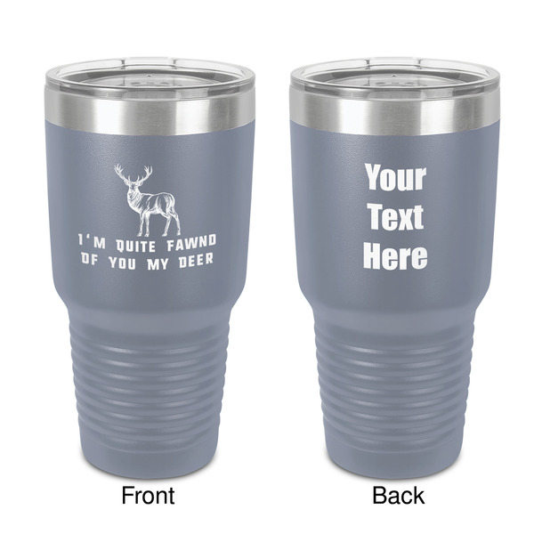 Custom Deer 30 oz Stainless Steel Tumbler - Grey - Double-Sided (Personalized)