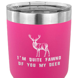 Deer 30 oz Stainless Steel Tumbler - Pink - Double Sided (Personalized)