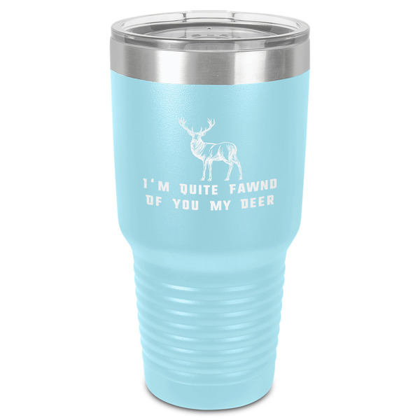 Deer 30 oz Stainless Steel Ringneck Tumbler - Teal - Front