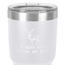 Deer 30 oz Stainless Steel Tumbler - White - Single-Sided (Personalized)