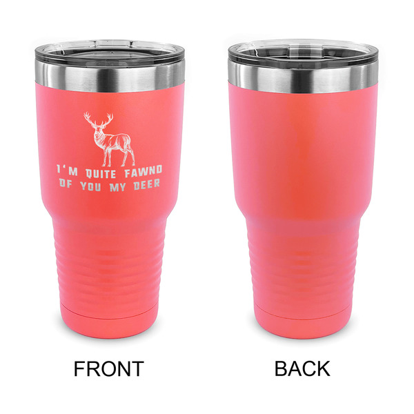 Deer 30 oz Stainless Steel Ringneck Tumblers - Coral - Single Sided - APPROVAL