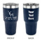 Deer 30 oz Stainless Steel Ringneck Tumblers - Navy - Double Sided - APPROVAL