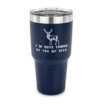 Deer 30 oz Stainless Steel Tumbler - Navy - Single Sided (Personalized)