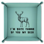 Deer Teal Faux Leather Valet Tray (Personalized)