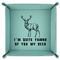 Deer 9" x 9" Teal Leatherette Snap Up Tray - FOLDED