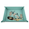 Deer 9" x 9" Teal Leatherette Snap Up Tray - STYLED