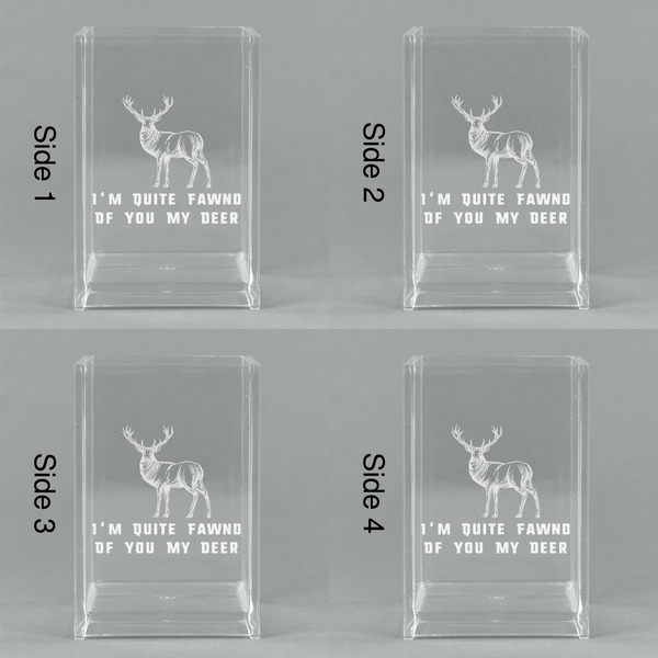 Deer Acrylic Pen Holder - All Sides