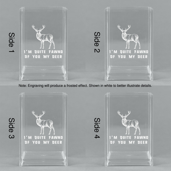 Deer Acrylic Pen Holder - All Sides