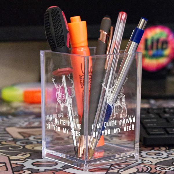 Deer Acrylic Pen Holder - In Context