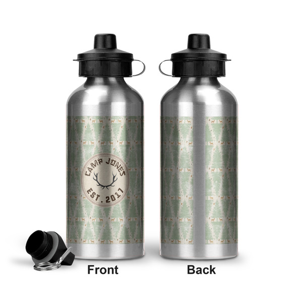 Deer Aluminum Water Bottle - Front and Back