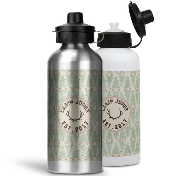 Deer Aluminum Water Bottles - MAIN (white &silver)