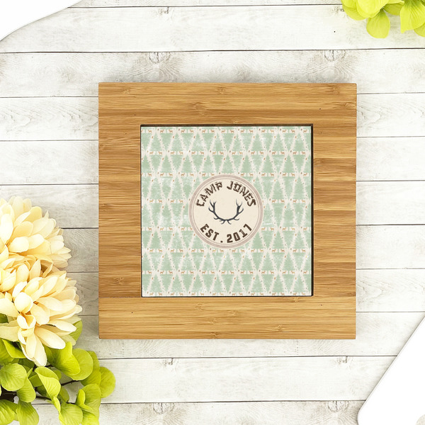 Deer Bamboo Trivet with 6" Tile - LIFESTYLE