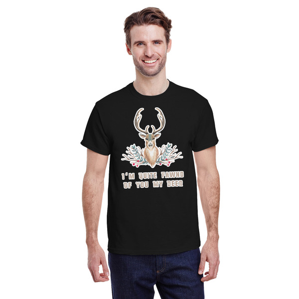 Custom Deer T-Shirt - Black - Small (Personalized)