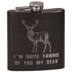Deer Black Flask Set (Personalized)