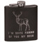 Deer Black Flask - Engraved Front
