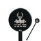 Deer 5.5" Round Plastic Stir Sticks - Black - Single Sided (Personalized)